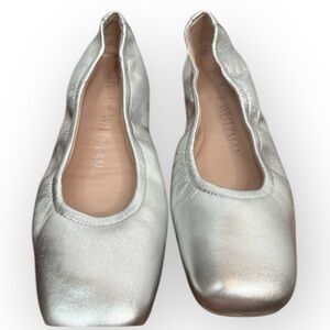 Stuart Weitzman Silver Flats